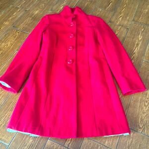 JCrew designer red wool long coat